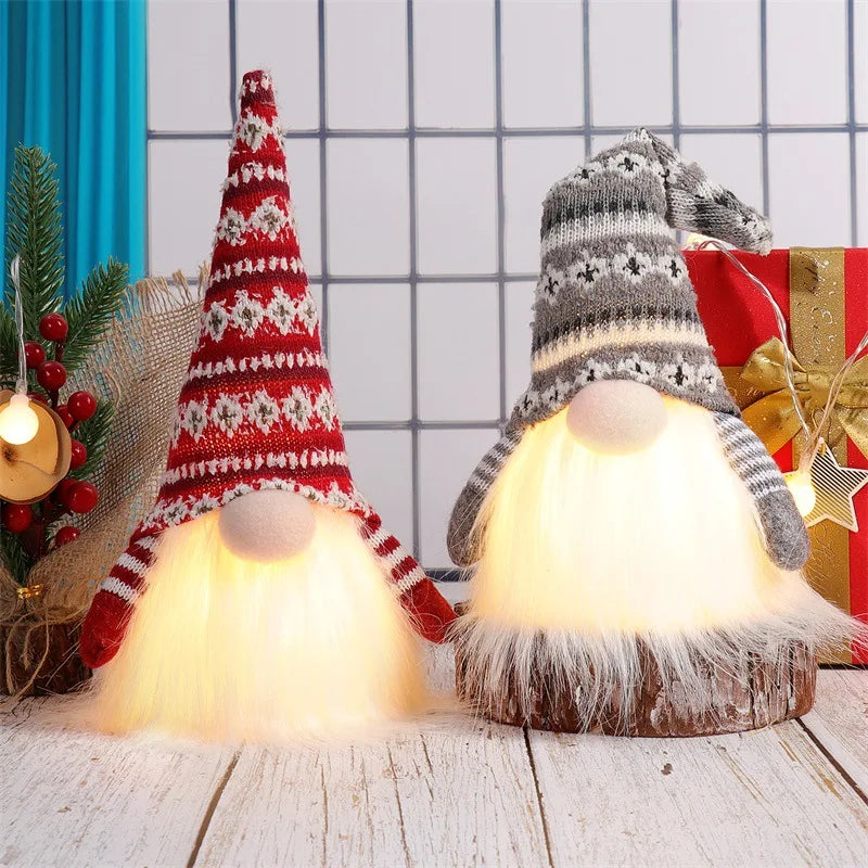 20/30cm LED Poupée sans visage Elfe Gnome avec lumières Décoration de Noël Maison Joyeux Noël Navidad Enfants Cadeau du Nouvel An 2025