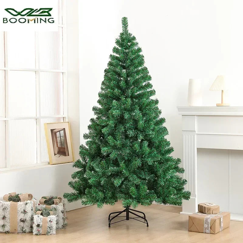 Arbre de Noël en PVC Grand arbre de simulation vert crypté Hôtel Décoration intérieure et extérieure Ornements de Noël