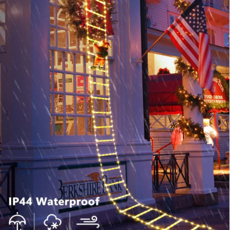 Décoration de Noël LED 1,5/3 m, Père Noël grimpant à une échelle.