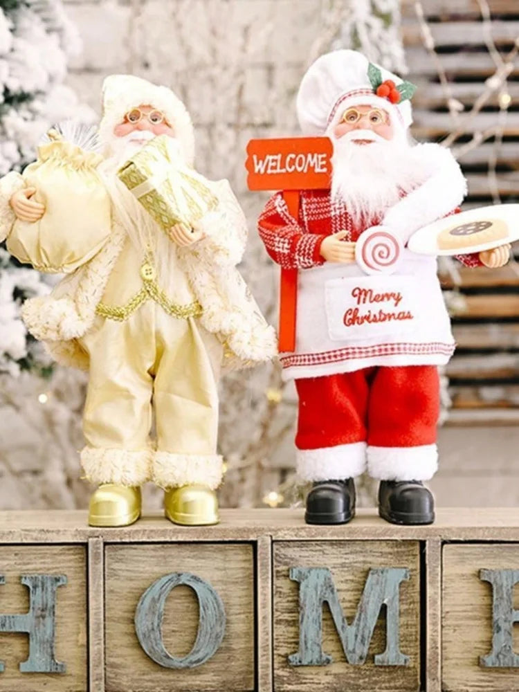 Statue de Père Noël classique festive de 30 cm (12 pouces) : décorations de Noël