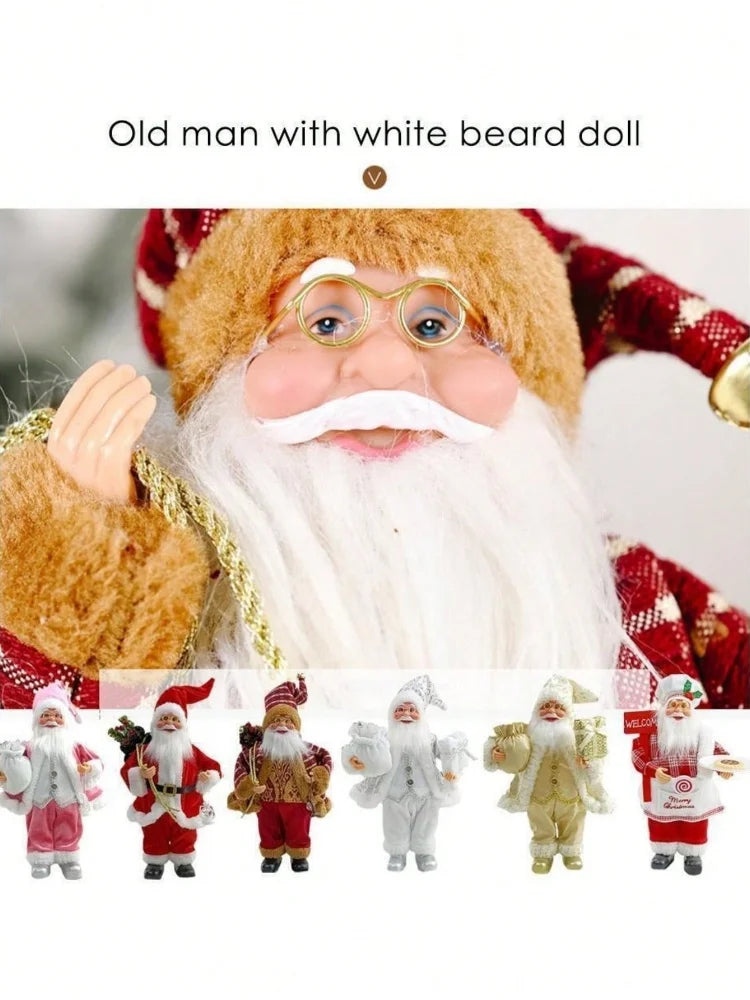 Statue de Père Noël classique festive de 30 cm (12 pouces) : décorations de Noël