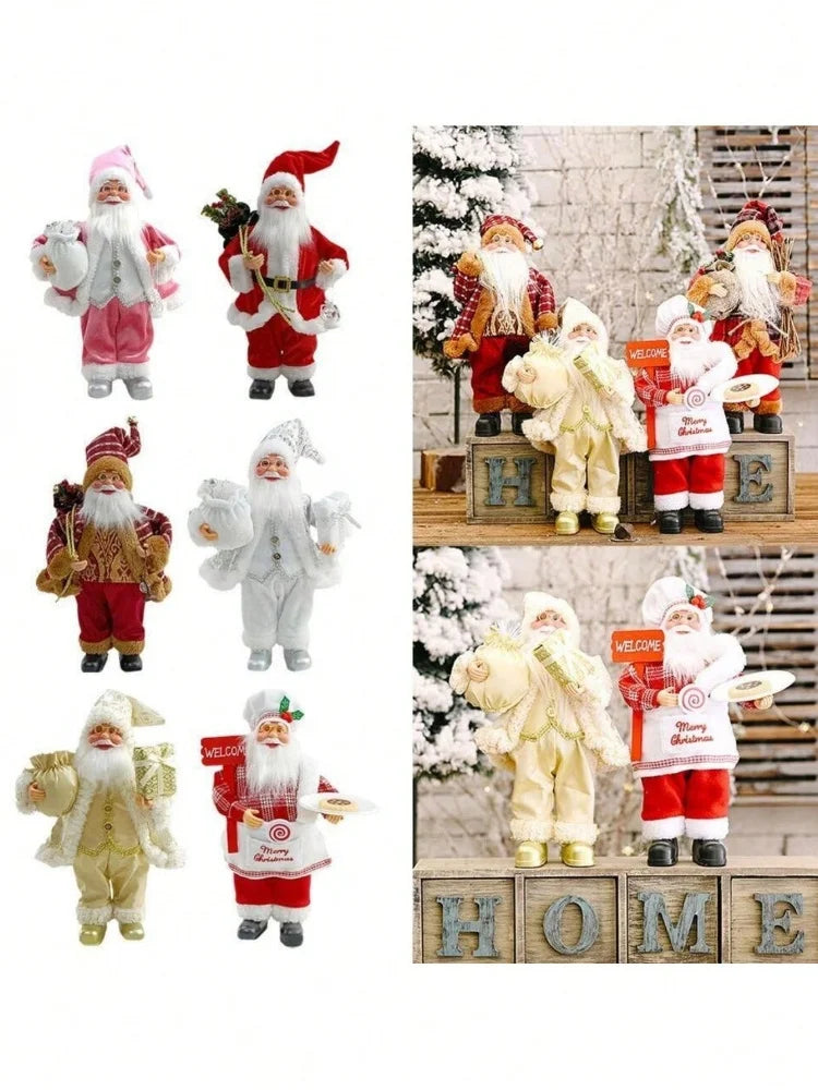 Statue de Père Noël classique festive de 30 cm (12 pouces) : décorations de Noël