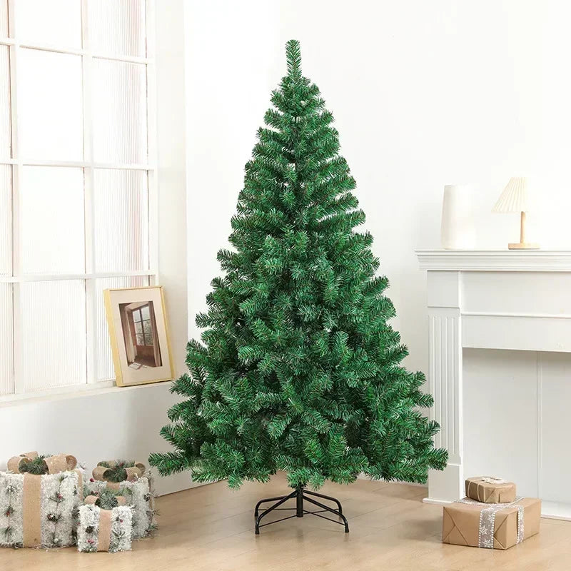 Arbre de Noël en PVC Grand arbre de simulation vert crypté Hôtel Décoration intérieure et extérieure Ornements de Noël